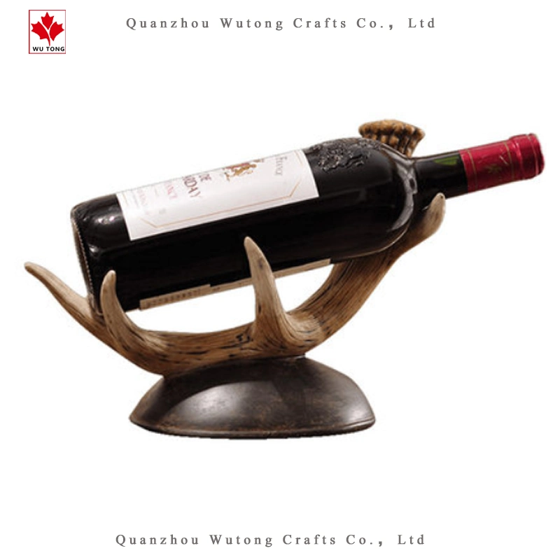 Custom Bottle to The Deer Antlers Figurine Resin Wine Rack