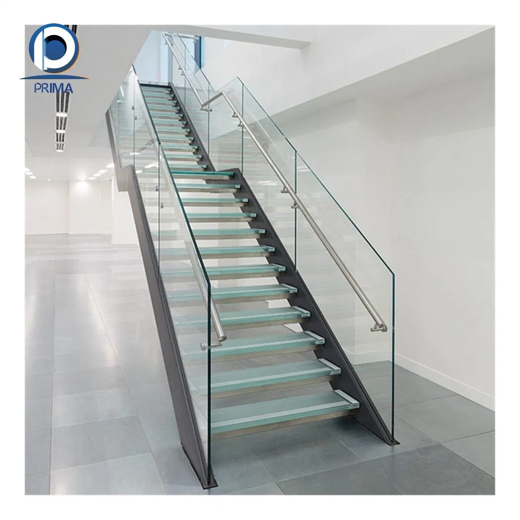 Prima Straight Staircase Customized Steel Stairs Plated Stringer Staircase