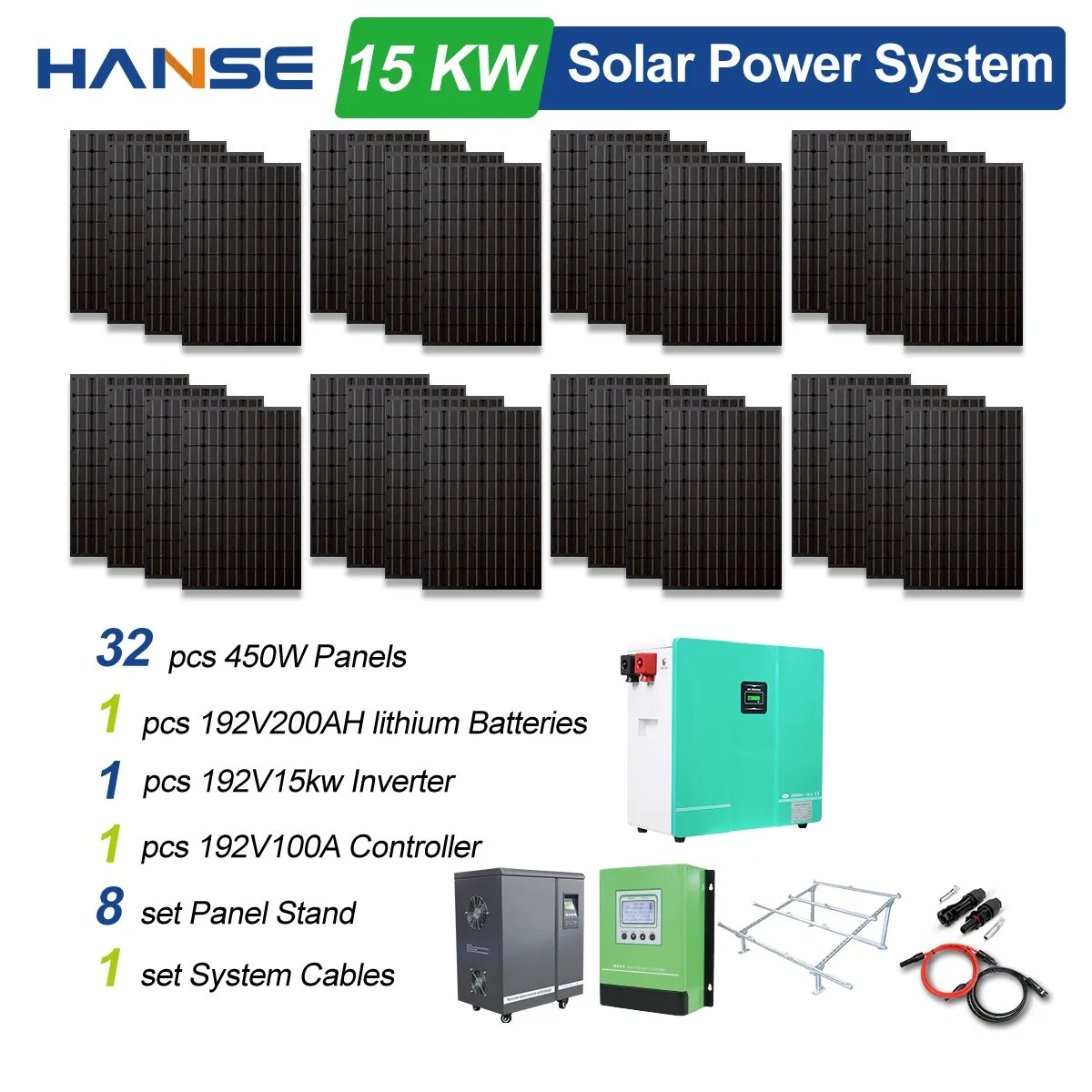 Fase única Inversor Solar Solar Kits do Sistema 15kw Painel Solar PV Solar Power System 10kw 15kw 20kw para Home