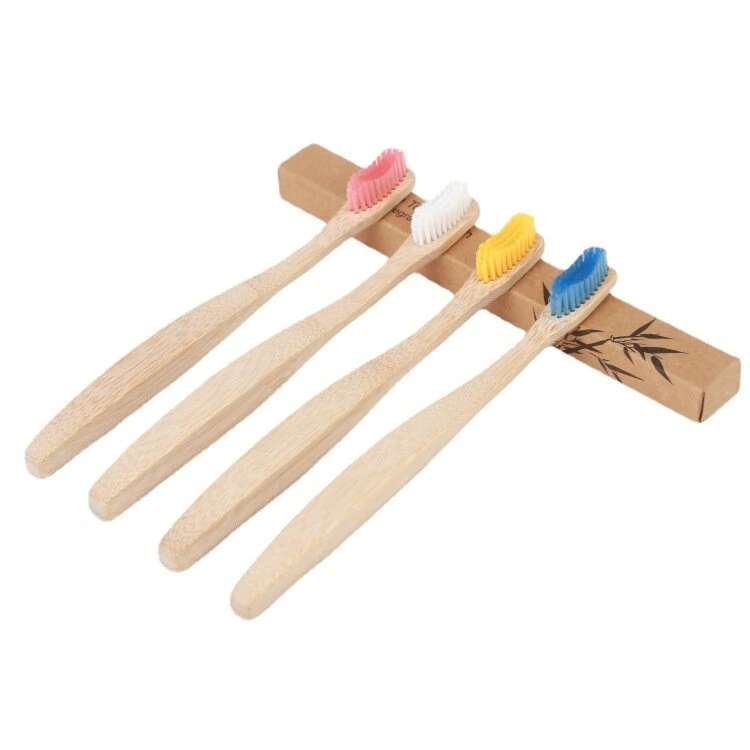 Multicolored Soft Bristles Custom Logo Eco Friendly New Personalized OEM Travel Hotel Bamboo Toothbrush 100% Biodegradable