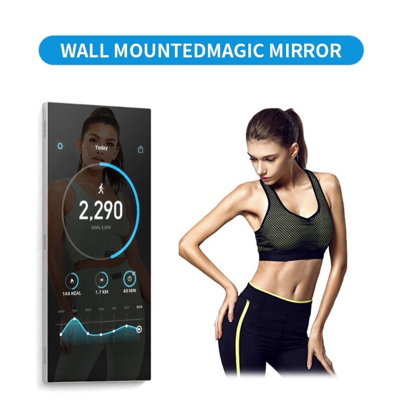 32 Inch Touch Screen Floor Stand Large Smart Fitness Mirror for Exercise Room