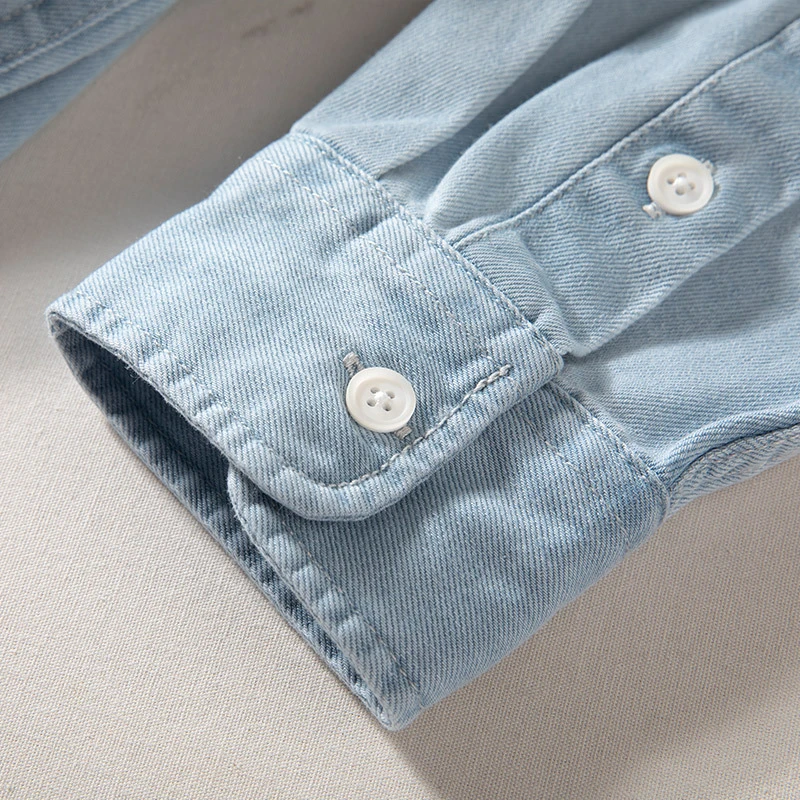 Original Factory 100% Cotton Denim Jeans Shirts Male Long Sleeve Shirts Style Type Sleeve Length Shirt Blouses