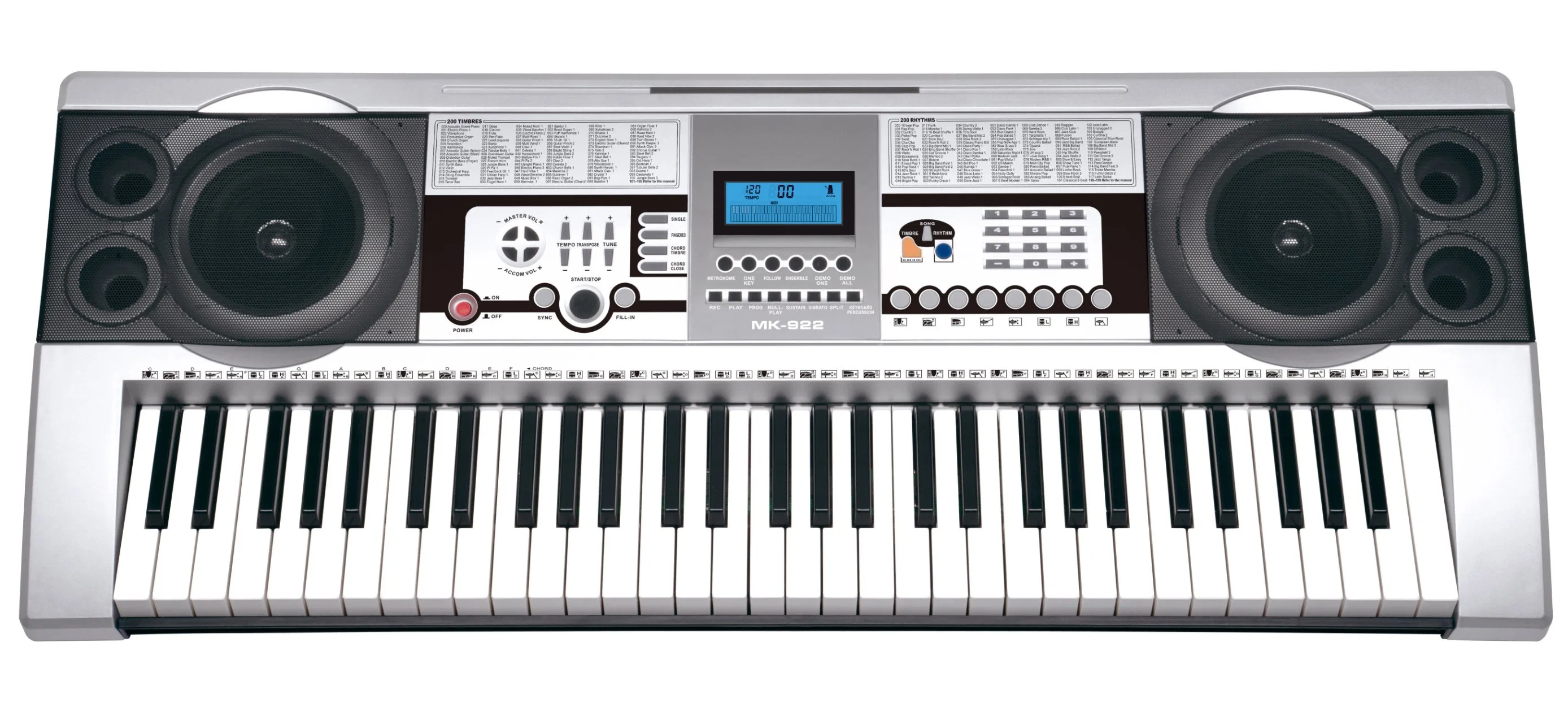 61-Key Standard Piano Keyboard with LED Display and 100 Rhythms Musical Instruments