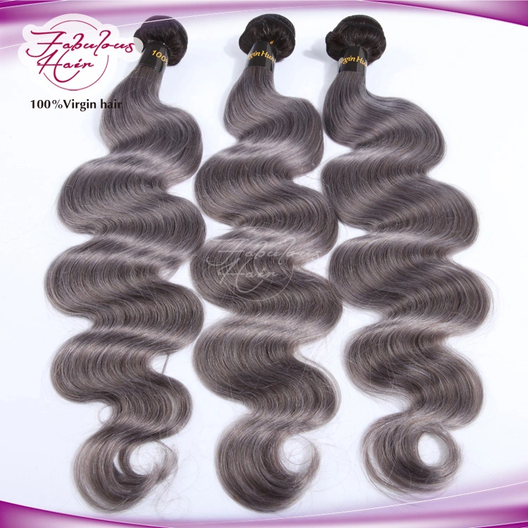 Body Wave Ombre Black to Grey Color Fashion Human Hair