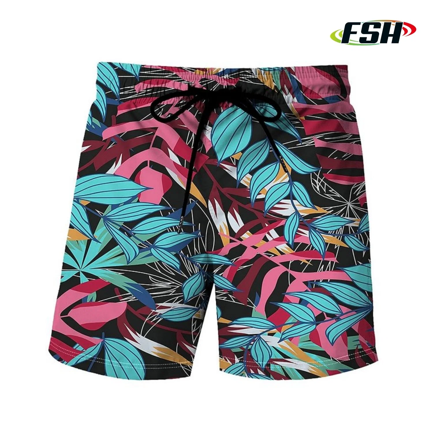 Cheap Price Custom Leaf Pattern Vacation Summer Sports Mesh Shorts