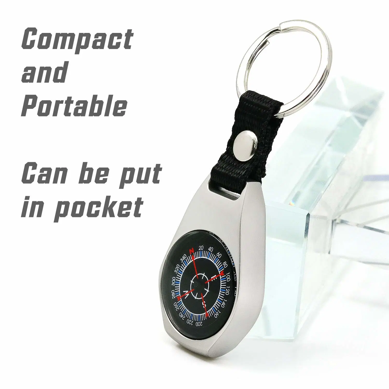 2 Pack Camping Mini Metal Survival Magnetic Mini Metal Keychain Pocket Compass