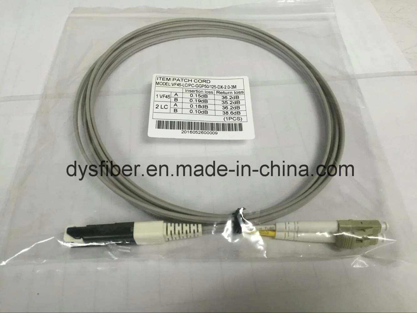 Vf45-LC mm Fiber Optic Patchcord Jumper, Fiber Optic Patch Cable, Fiber Optic Patch