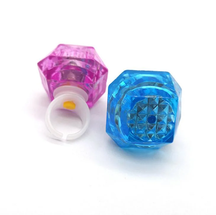 Custom 3 Function LED Light Ring Rubber Flash Large Diamond Finger for Party Favor