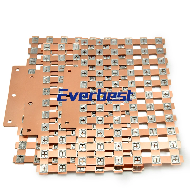 Custom Lithium Battery Pack Accessories 21700 26650 32650 18650 Copper Nickel Busbar Sheet Welding Connector