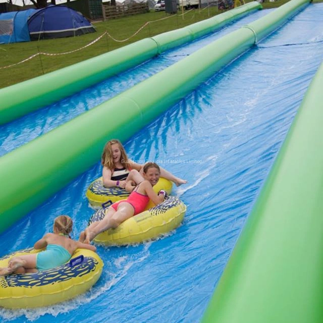 328FT Customized Adult Giant Inflatable Slip N Slide Water Slide with Pool Downhill Dragster