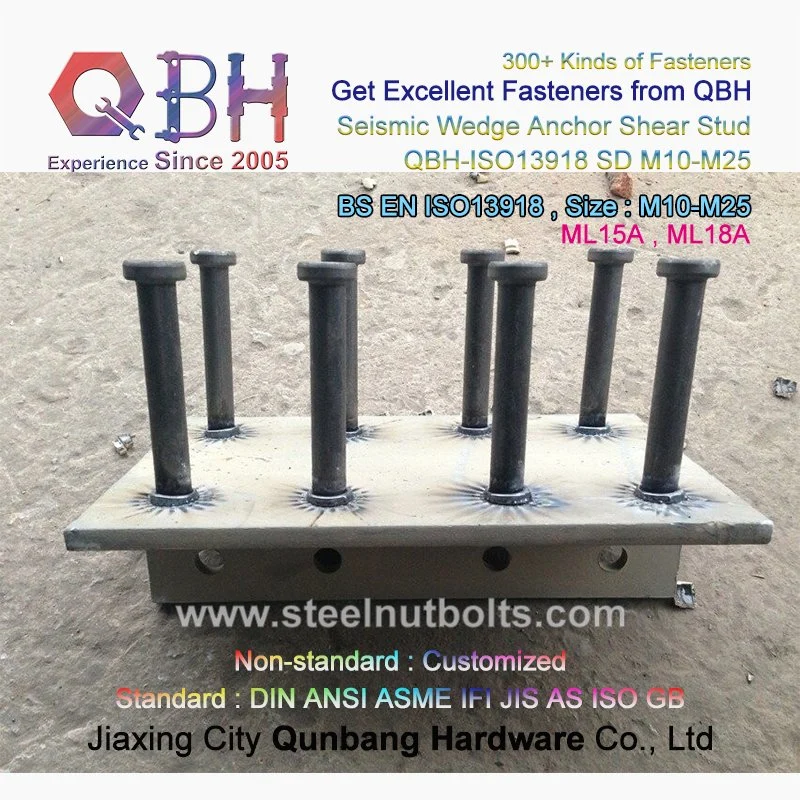 10%off Qbh GB10433 ANSI ISO13918 JIS B1198 Cheese Head Ml15A Ml18A M10 to M25 Seismic Wedge Anchors Shear Studs Construction Accessories