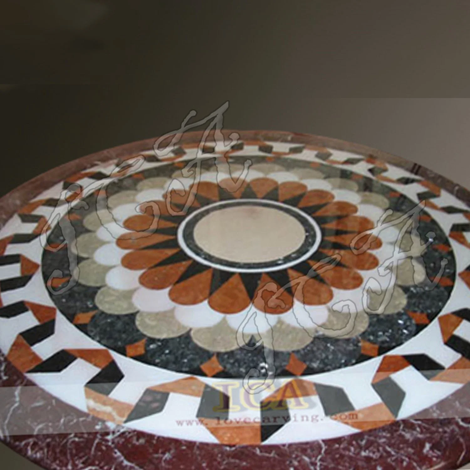 Natural Marble Art Pattern Mosaic Tile with Modern Stone Marble Handmade Flooring Tile