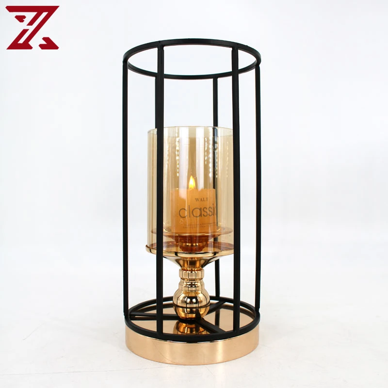 Wholesale/Supplier Metal Black Geometric Candle Holder for Home Decor