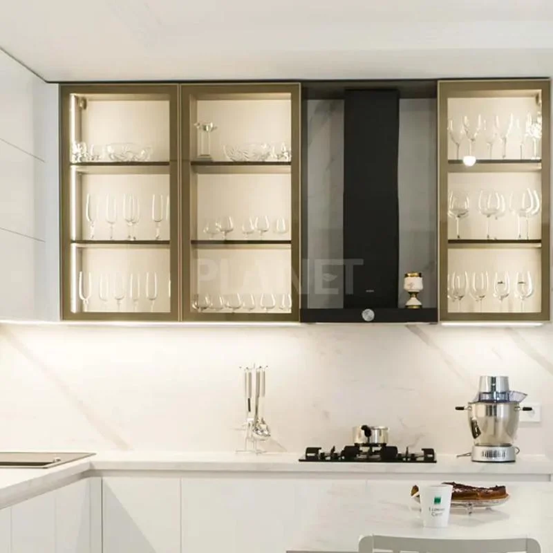 Estilo americano francés de diseño blanco de país completo de cocina con gabinetes modernos personalizados de paquete plano con Taverntine