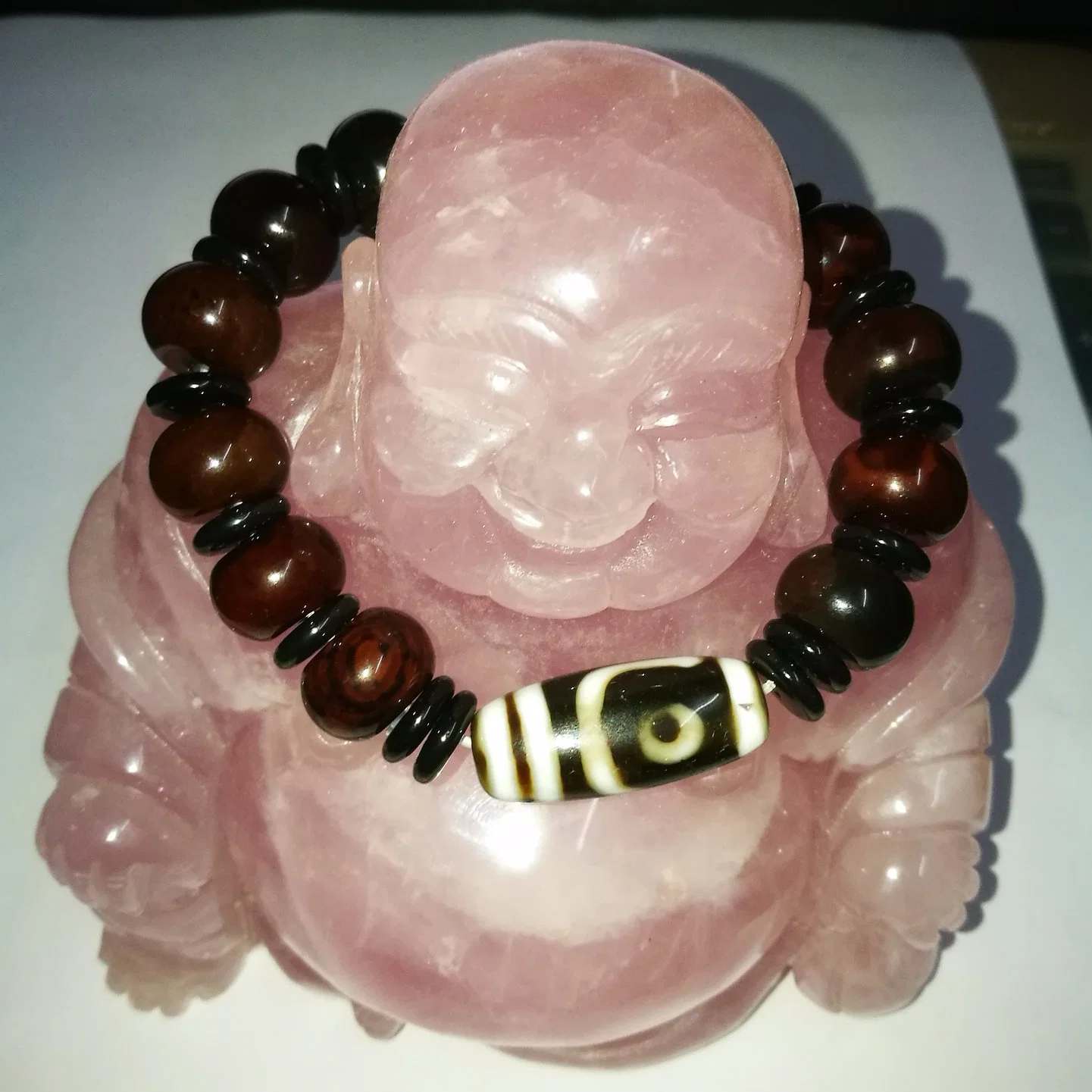 Halb kostbarer Stein-Achat-Buddha-moslemisches wulstiges Armband