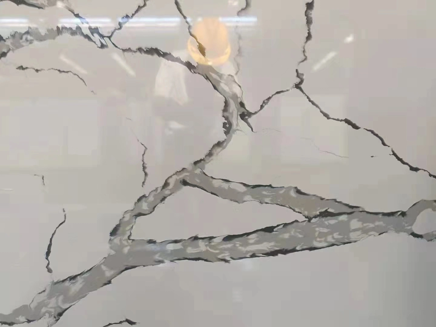 Mantenimiento fácil Vetas de mármol de lujo Cuarzo Slab para cocina y.. Cuarto de baño