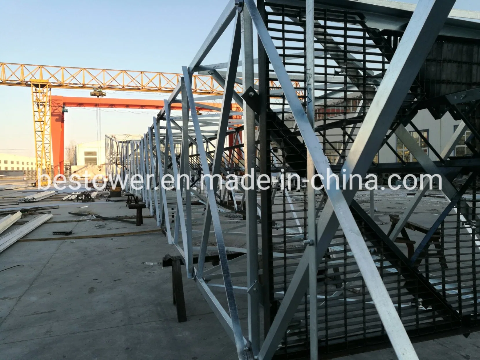 Prefab Galvanized Lattice Steel Structure Power Transmission Steel Tower