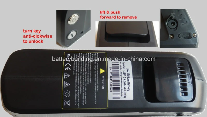 Hot Selling 36V 14.5ah Samsung/Panasonic Downtube Battery New Downtube Lithium Battery 36V