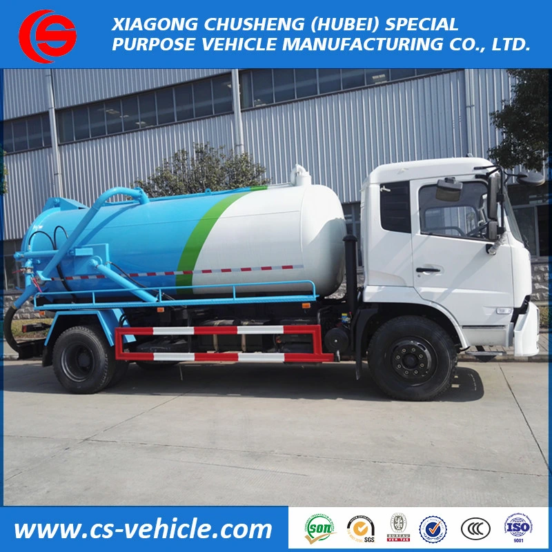 4X2 Dongfeng 6000L 8000litres chariot d'aspiration des eaux usées de vide