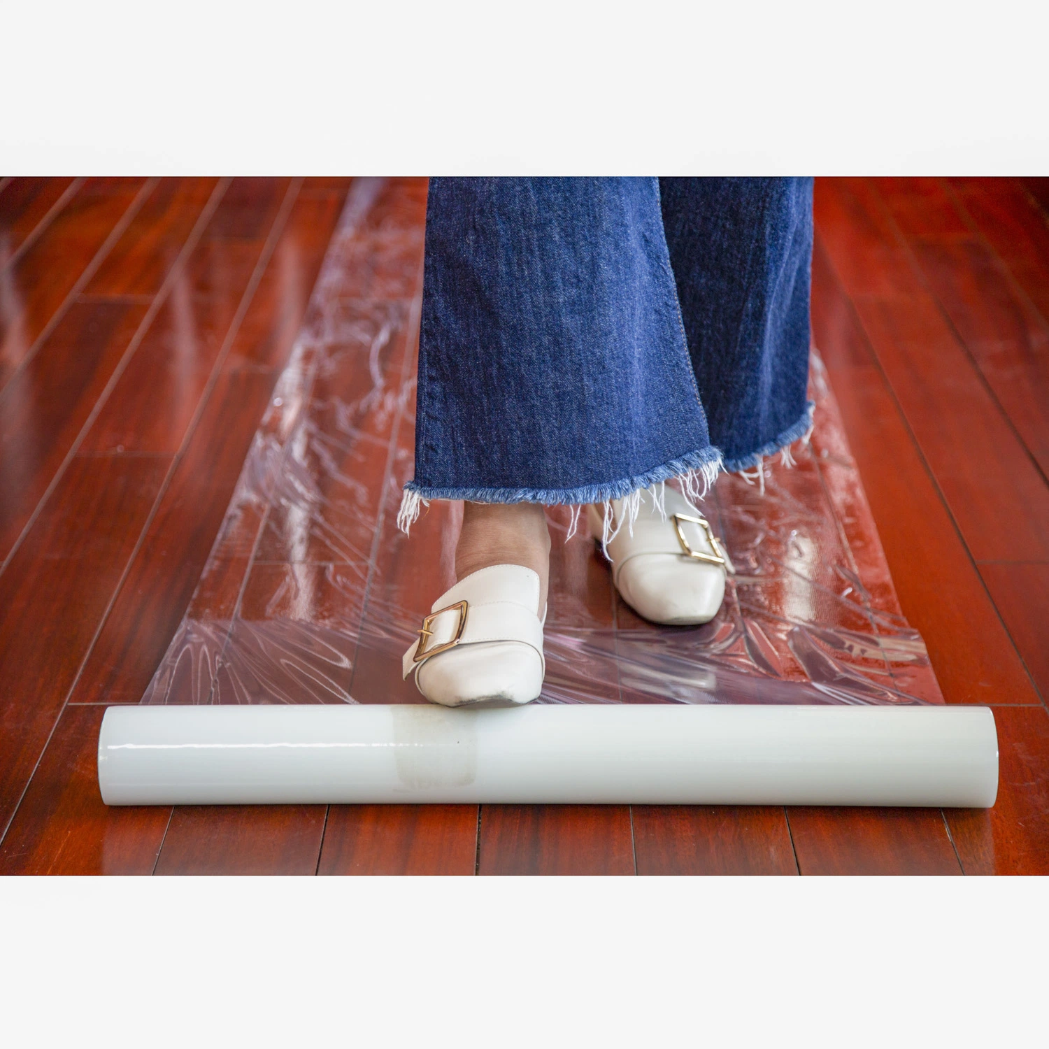 PE Plastic Adhesive Film for Wooden Floor Surface Protection-H50TR