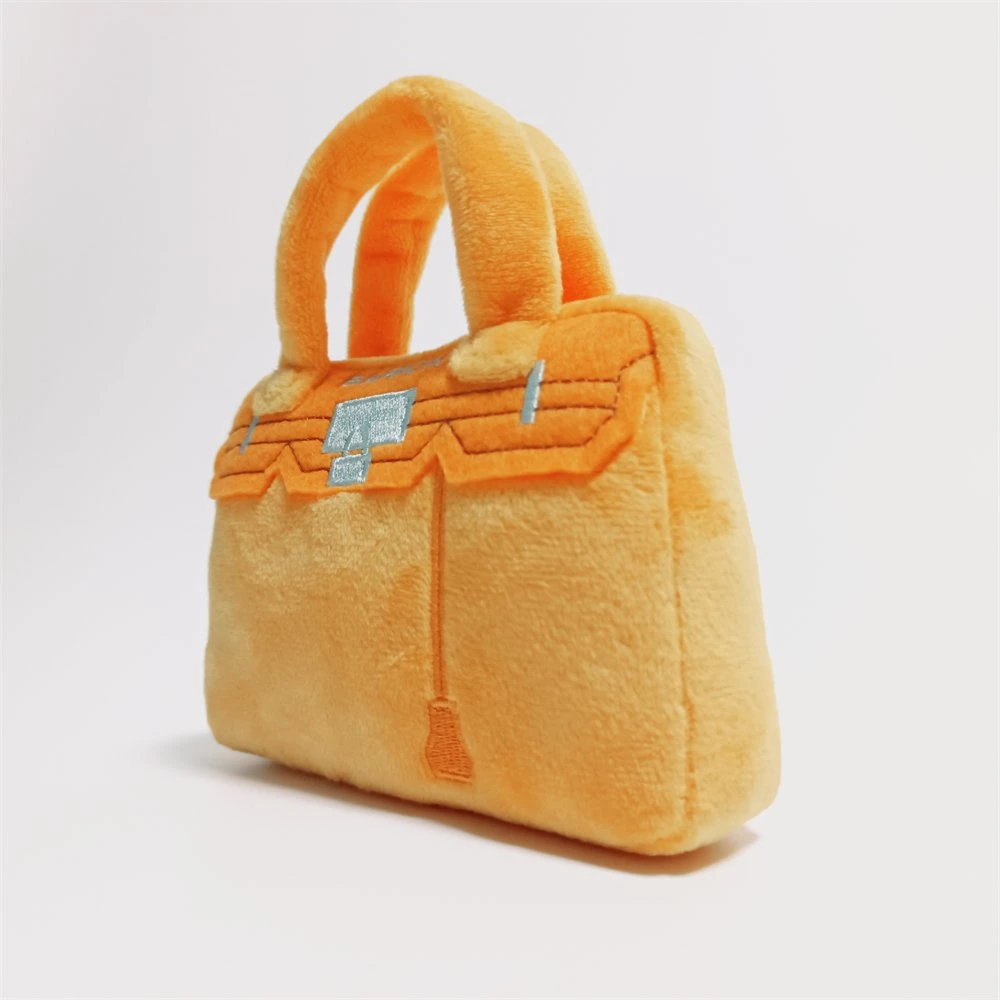 Hermes Sac jouet en peluche Orange Barkin chien Soft jouet en peluche