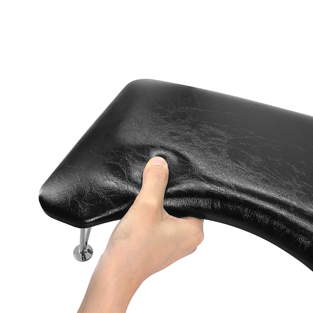 Black PU Leather Manicure Hand Rest Pillow, Portable Nail Arm Rest Cushion Holder Nail Art Stand