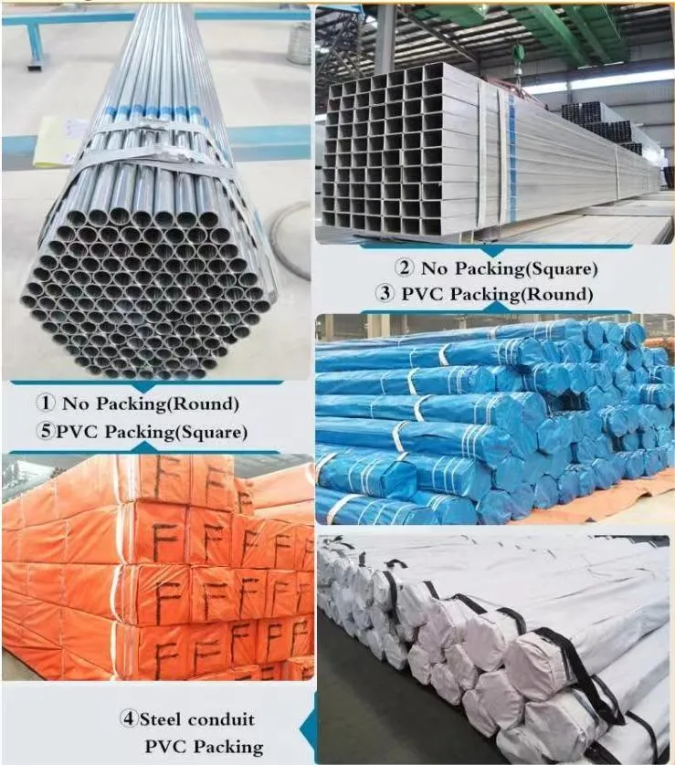 ASTM A53 Gr. B tubos de acero cuadrados de carbón rectangular ERW