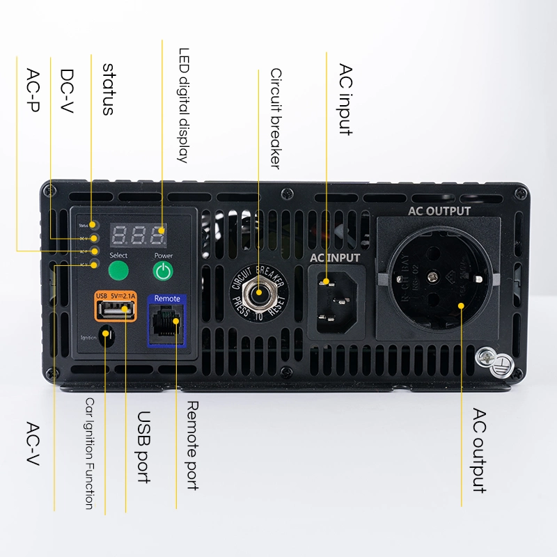 Top Quality 4000W Car Power Inverter DC to AC 24V 110V Power Inverter with USB Charging Ports