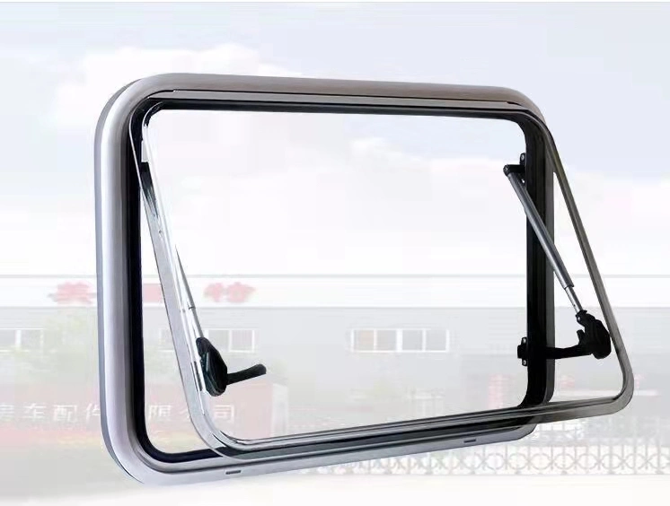 Factory Supply RV Parts Wholesale/Supplier Push out Glass Window Round Corner Awning Window for Campervan Motorhome Caravan Moving Trailer Accessories