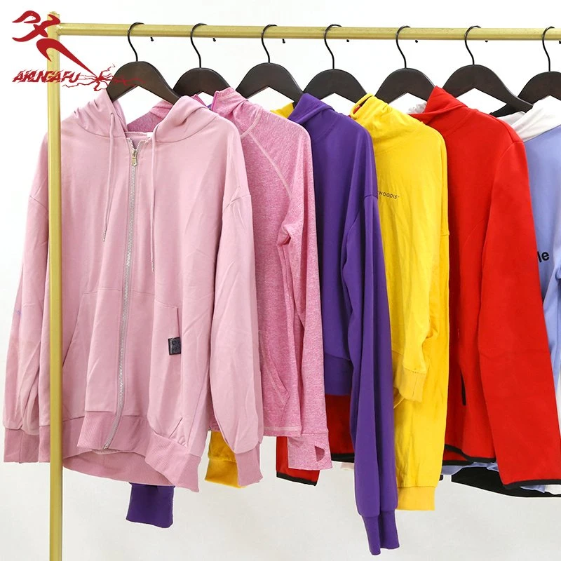 Garment Stock Lots Women Hoodies Sportswear Tight Clothing Second Hand