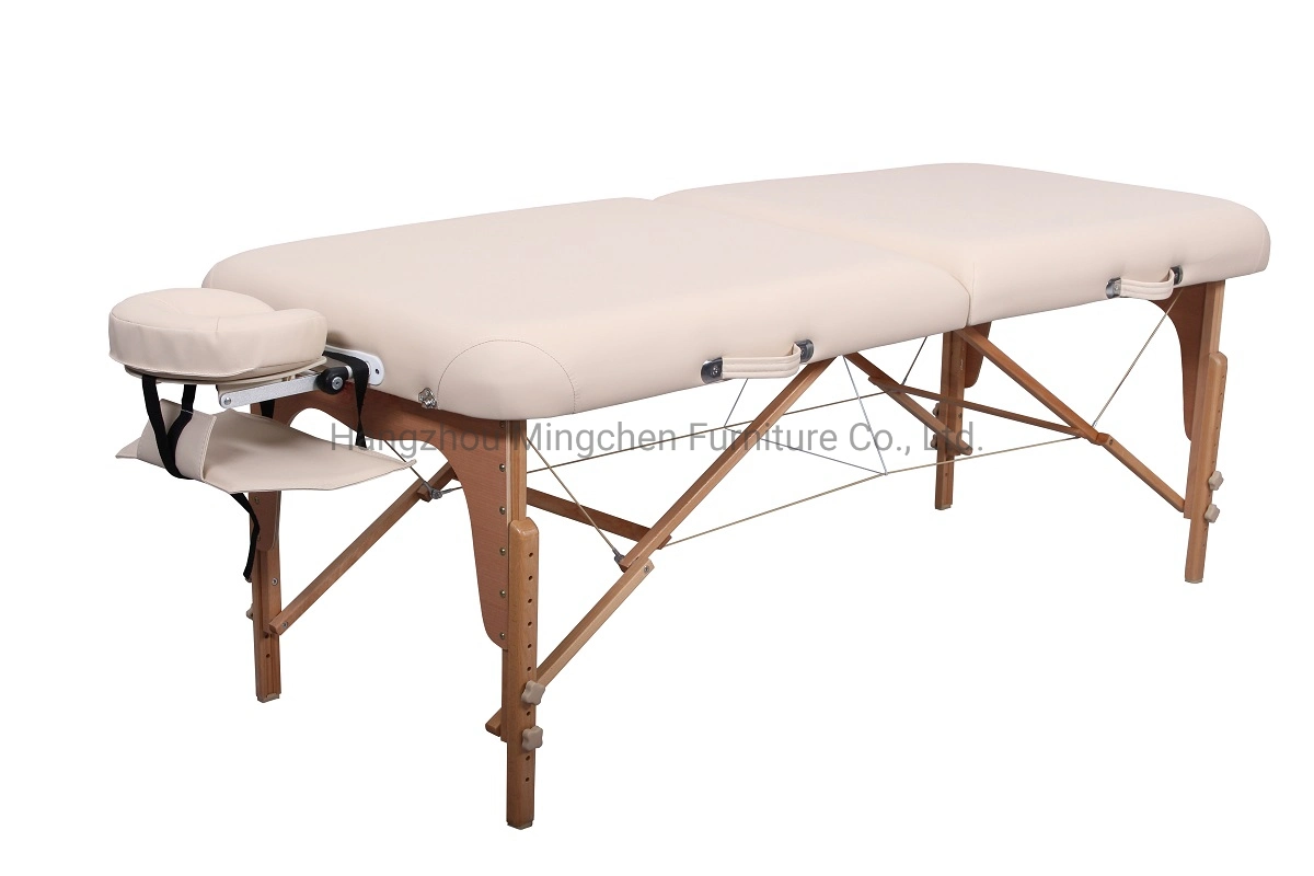 Meubles de salon commercial en cuir pu Table de massage pliante en bois