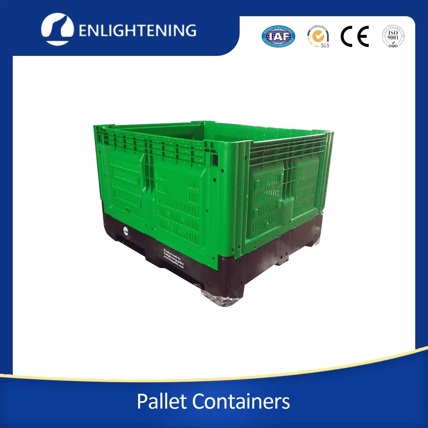 Customized Logistic Collapsible Pallet Boxes Recyclable Plastic Folding Shipping Grid Pallet Crates