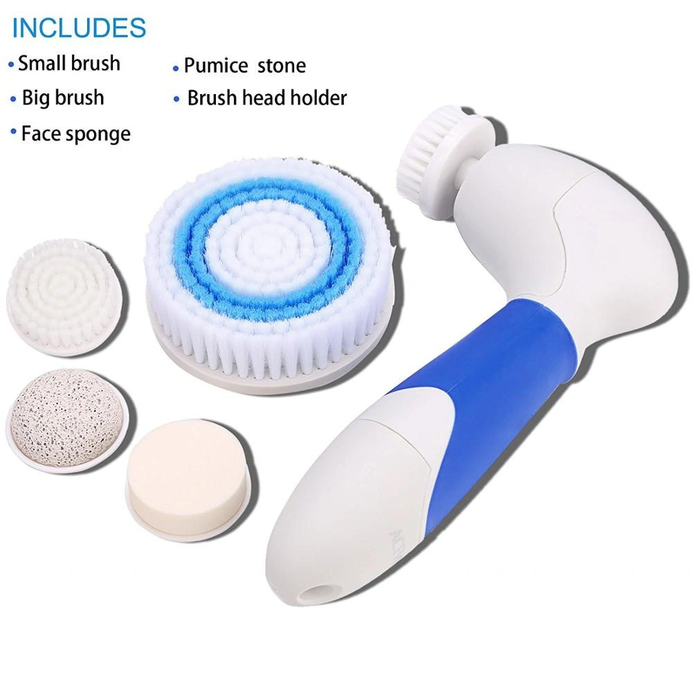 Massajador facial com escova de limpeza facial eléctrica 5 em 1