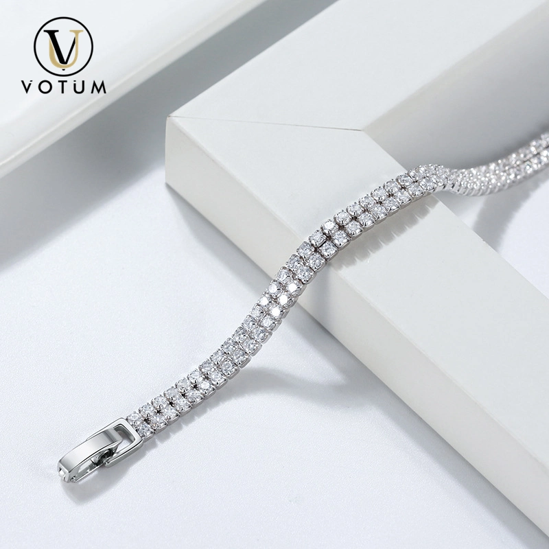 Votum OEM Gold Plated Moissanite Tennis Bracelet with S925 Sterling Silver Custom Chain Diamond Jewelry