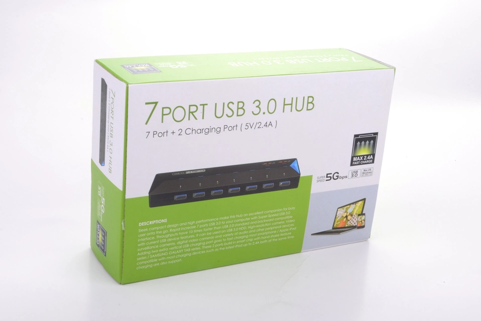 Uh3073p2 USB Superspeed USB-a-b de carga rápida de 10 puertos USB 3.0 HUB