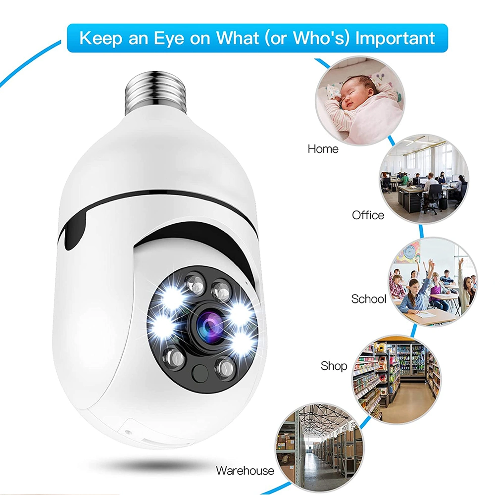 Hot Sell 1296p 3MP Wireless Night Vision Panorama-Überwachungskamera IR LED-Licht WiFi CCTV-Glühlampe Überwachungskamera