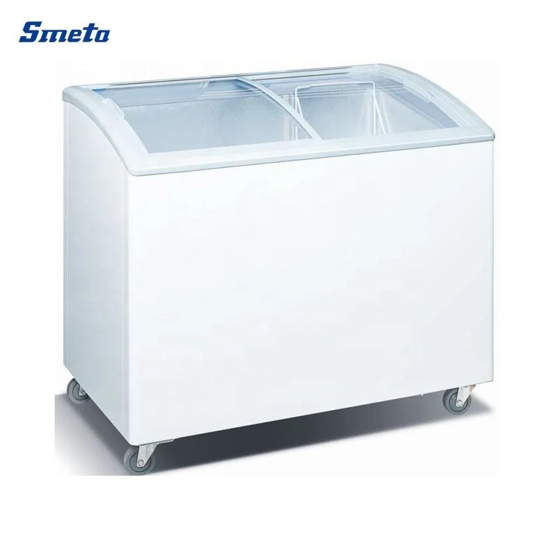 Smeta Mini comercial de vidrio abierto superior fría OEM Puerta corrediza Precio congelador horizontal