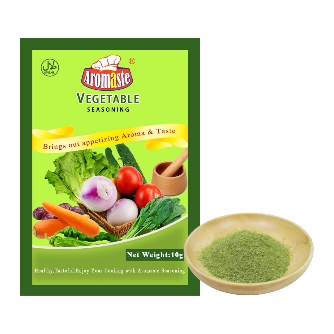 Polvo de Halal 10g Sachet con sabor vegetal utilizado para hojas de yuca