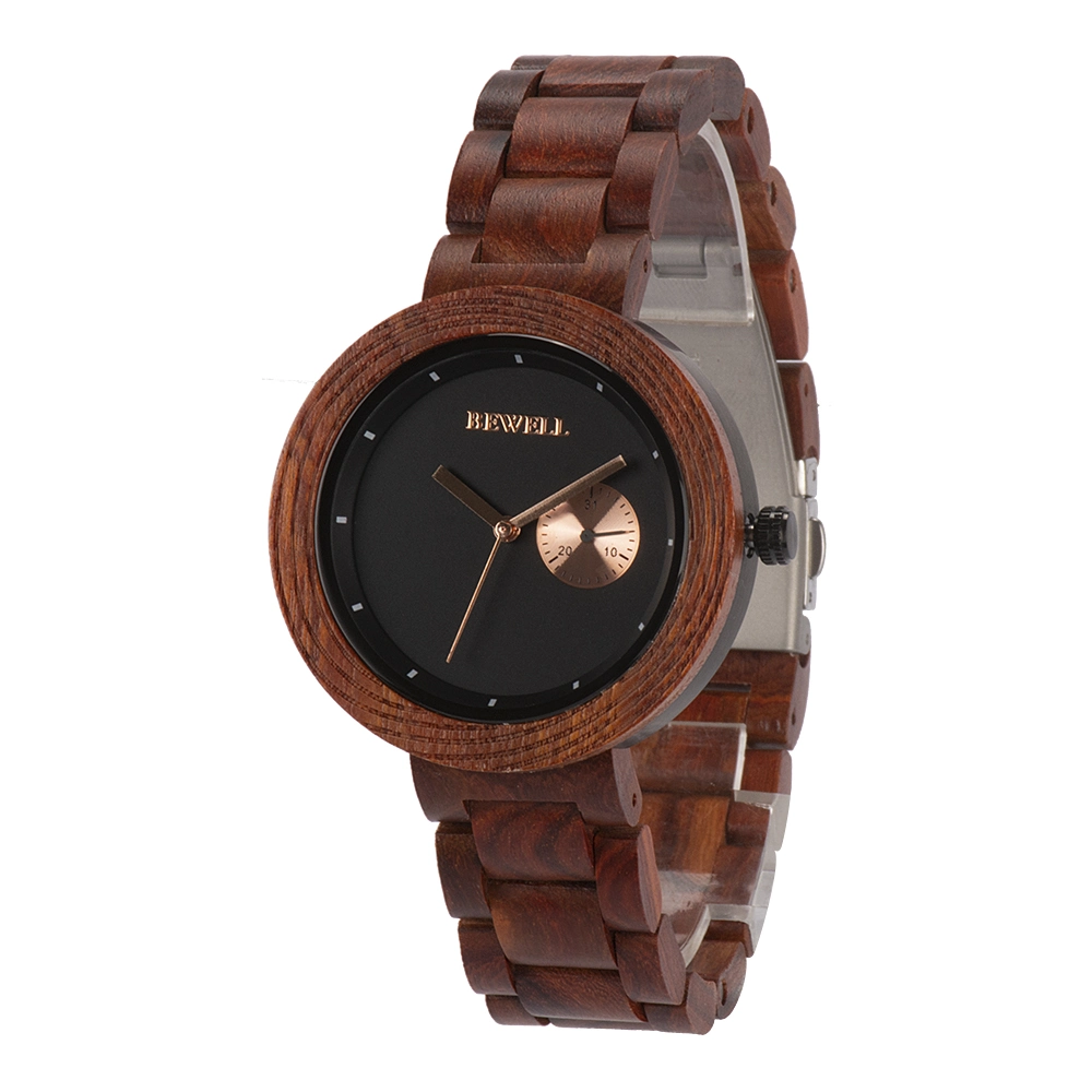 Custom Natural Handcrafted Zebra Black Sandalwood Mens All Wood Watches with Private Label