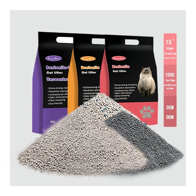 Sable pour chat en bentonite de sodium agglomérante en forme de boule de litière pour chat au charbon actif de gros 3,5 mm.