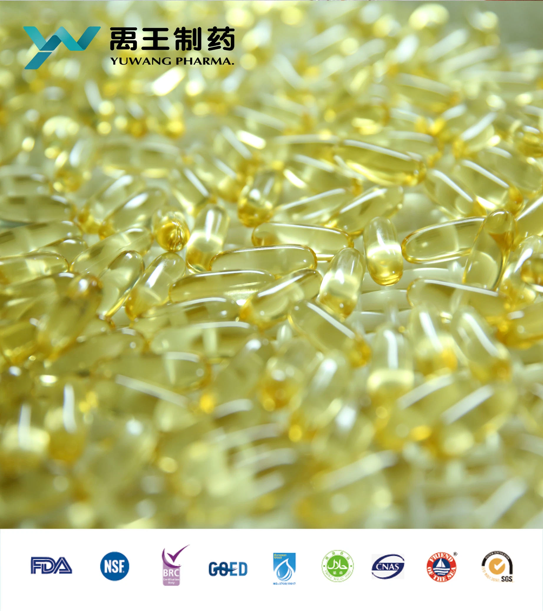 Brc/ISO Yuwang OEM Omega369 Fish Oil Softgel Capsule in Bulk