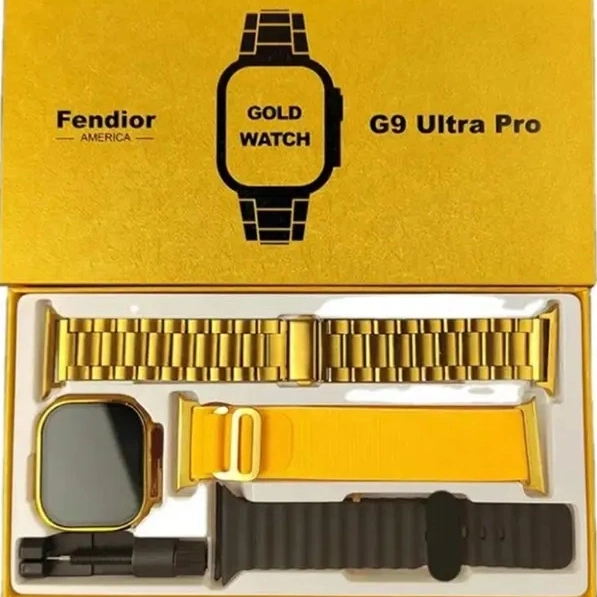 G9 Ultra PRO Smartwatches 24K Gold New Model 3 Watch Bands Sport Waterproof Bluetooth Call Best Smart Watch