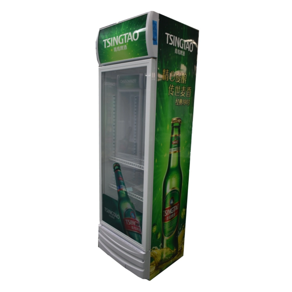 Supermercado porta de vidro única vertical Display frigorífico Comercial Slim Beverage Frigorífico personalizado