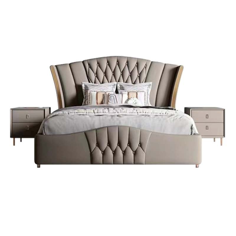 Chambres Queen Size Set moderne hôtel lit meubles en bois Meubles de Luxe Chambre Lit King Size