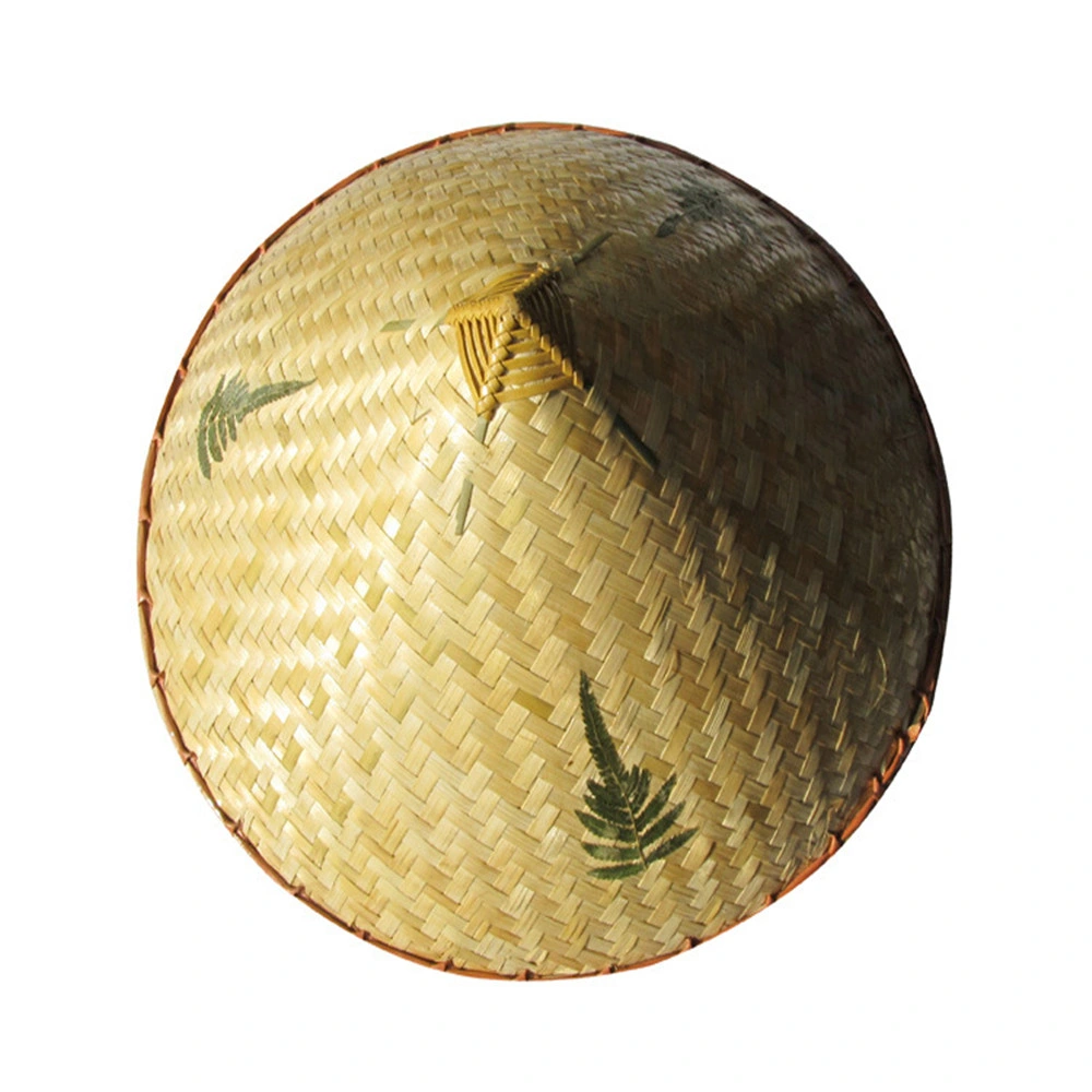 Bamboo Chinese Style Straw Handmade Printing Hat