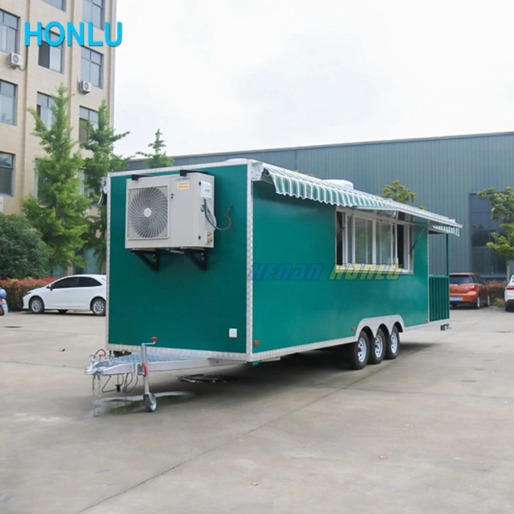 Honlu Camión móvil con cocina completa Ice Cream Hot Dog Carro remolque comida Kiosk
