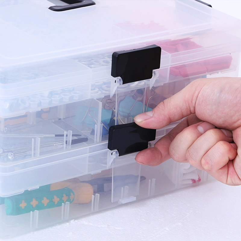 3608-O Plastic Tool Box Transparent Hardware Screw Container Box Portable Electrical Storage Box