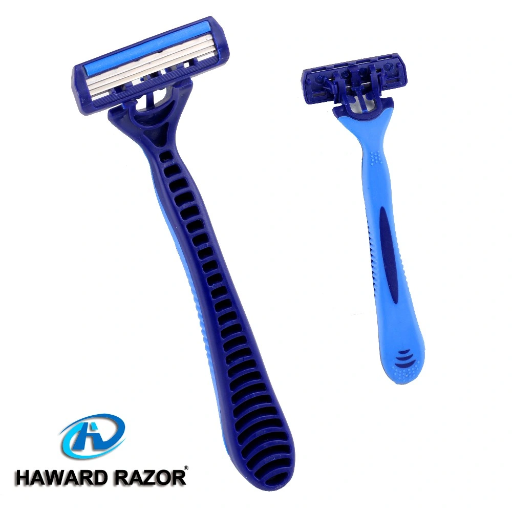 D318L 3 Blade Disposable Shaving Razor with Aloe Vera Lubricating Strip