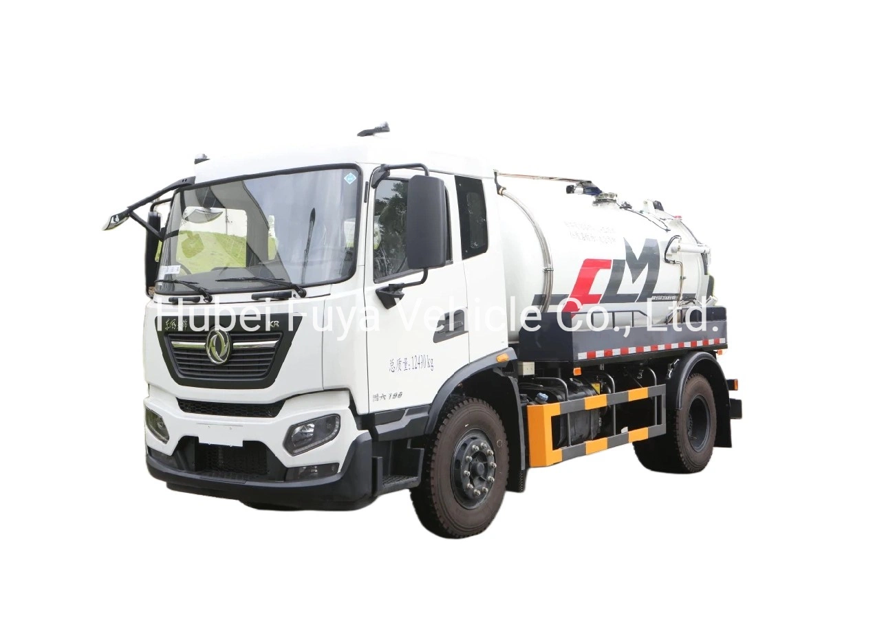 Dongfeng 4X2 6cbm 7000liters High Pressure New Sewage Suction Vacuum Tank Jetting Truck