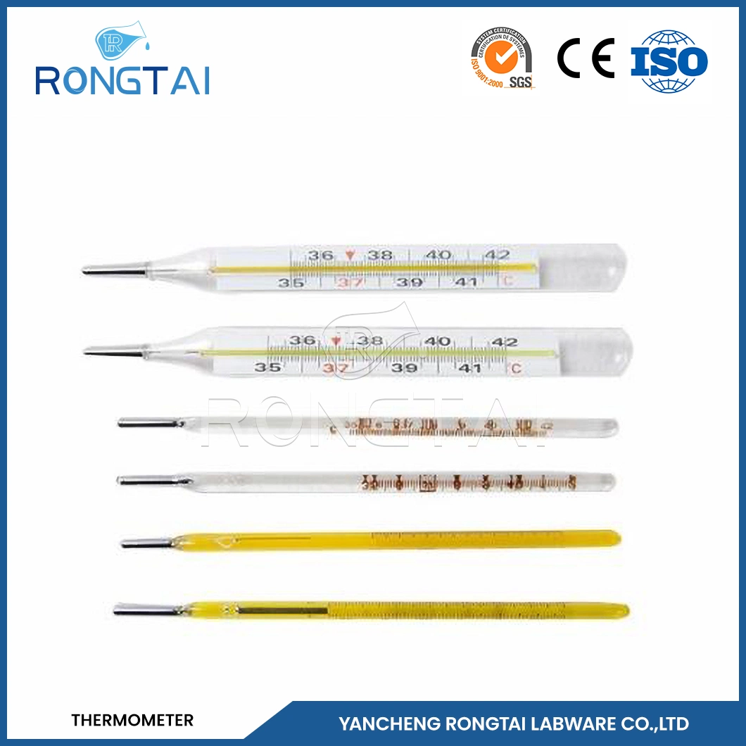 Rongtai Termómetros inalámbricos proveedores Termómetros de Mercurio Clínica China Rojo Mercurio Termómetro